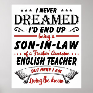 Póster Hijo En Derecho De Impresionante Profesor De Inglé