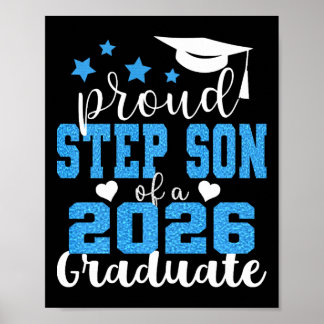 Póster Hijo Orgulloso Hijastro de Graduado de 2026 Gradua
