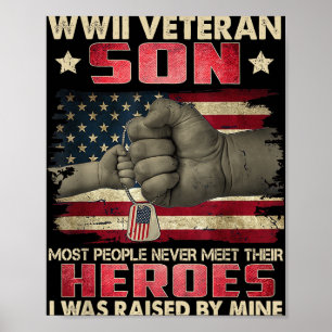 Póster Hijo veterano de Wwii me crió mi padre héroe