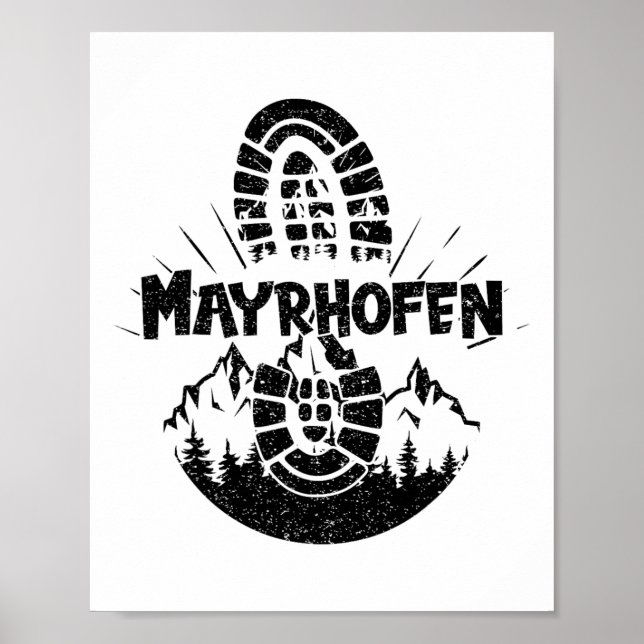 Póster Hiker Mayrhofen Tyrol Austria Vacaciones (Frente)