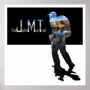 Póster Hiker y pico de la catedral - Camino John Muir