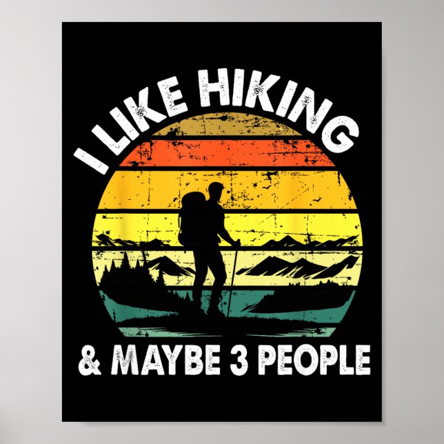 Póster Hiking Tee For Men Women Outdoorsy Hiker Hiking  (Frente)