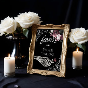 Póster Hil Death Watercolor Skeleton Hand Favor