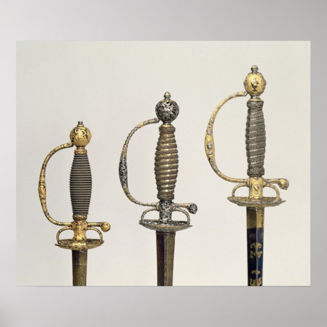 Póster Hilados de tres espadas francesas: una de acero (Frente)