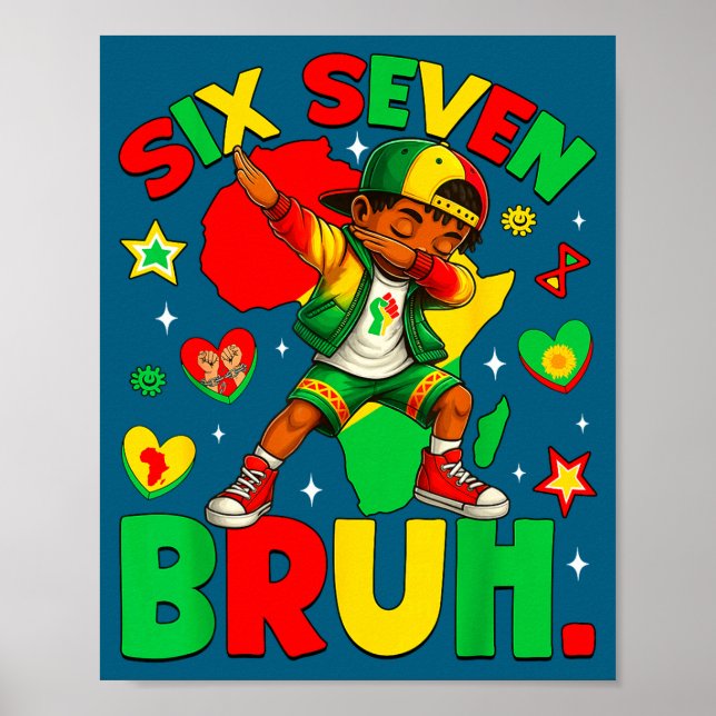 Póster Hilarious African Black Dabbing Bruh Seven History (Frente)