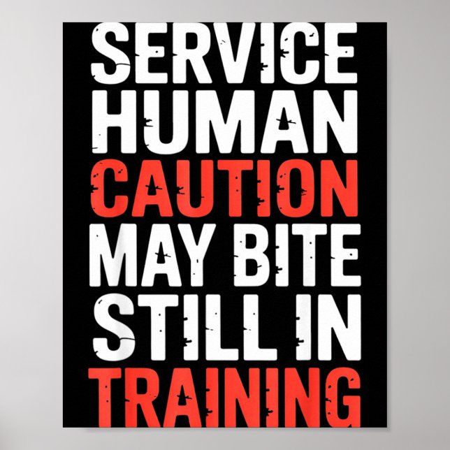 Póster Hilarious Caution Service Human Bite Training Stil (Frente)