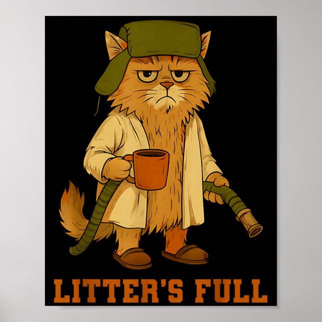 Póster Hilarious Litter’s Full Funny Coffee Cat Lovers Ch (Frente)