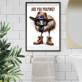 Póster Hillary Australian Emu Natural Brown Bathroom