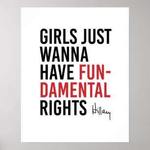 Póster Hillary - Chicas solo quieren tener derechos funda