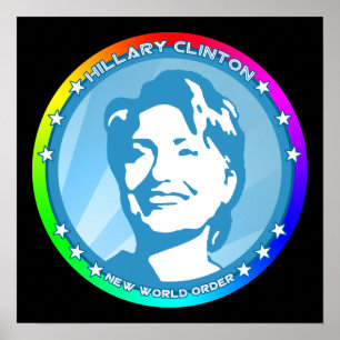 Póster Hillary Clinton. Arcoíris.