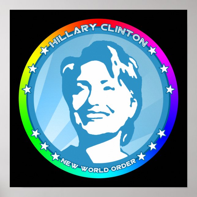 Póster Hillary Clinton. Arcoíris. (Frente)
