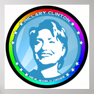 Póster hillary clinton, arcoiris.
