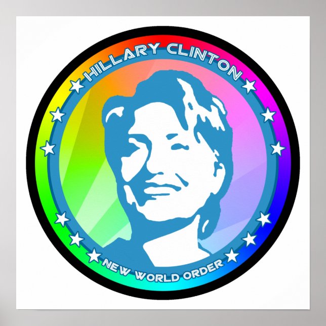 Póster hillary clinton, arcoiris. (Frente)