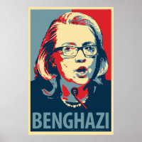 Hillary Clinton "Benghazi" Obama Poster parodia