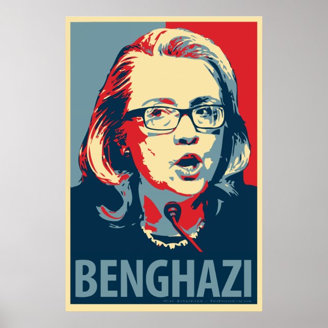 Póster Hillary Clinton "Benghazi" Obama Poster parodia (Frente)