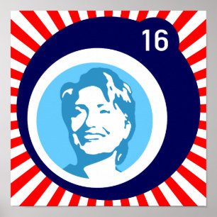 Póster hillary clinton blueBubble red Rays