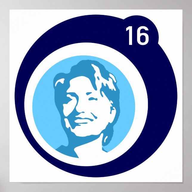 Póster hillary clinton burbuja azul (Frente)