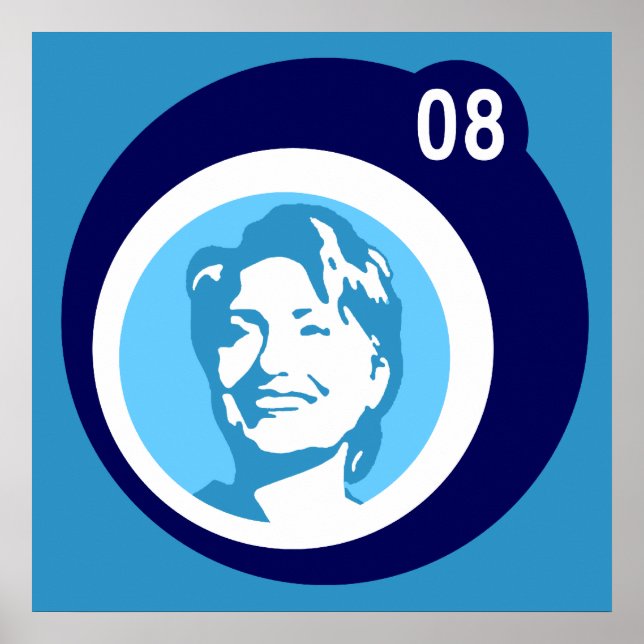 Póster hillary Clinton : burbujas azules: (Frente)