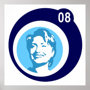 Póster hillary clinton : burbujas azules :