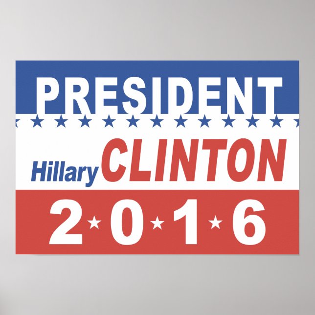 Póster Hillary Clinton for President (Frente)
