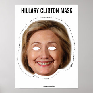 Póster Hillary Clinton Mask Cutout