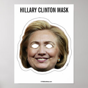 Póster Hillary Clinton Mask Cutout