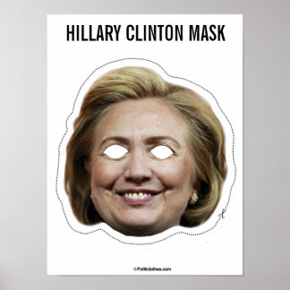Póster Hillary Clinton Mask Cutout