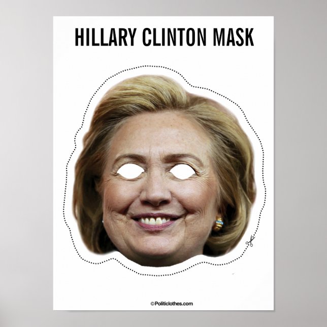 Póster Hillary Clinton Mask Cutout (Frente)