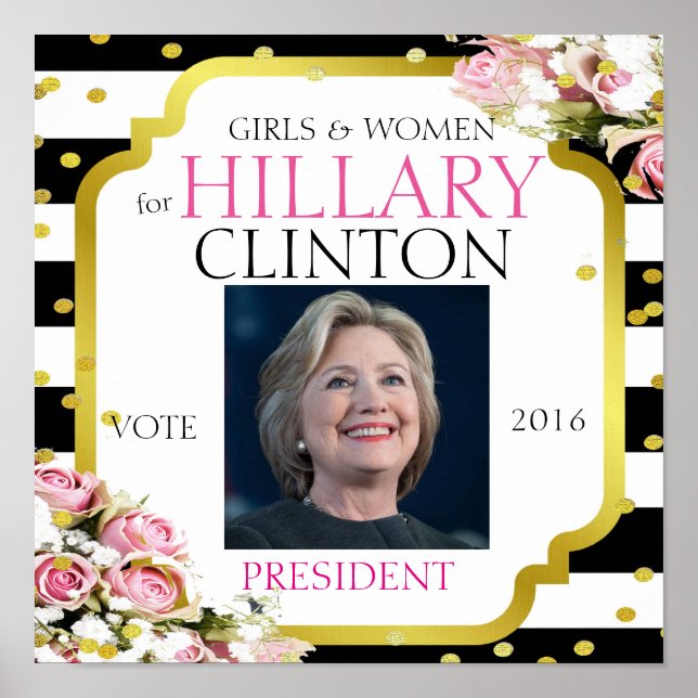 Póster Hillary Clinton para la presidencia 2016 (Frente)