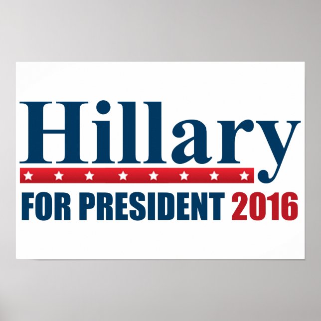 Póster Hillary Clinton Para Presidente (Frente)