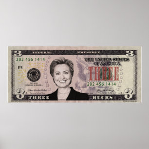 Póster Hillary Clinton Poster de Bill $3