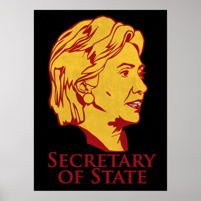 Póster Hillary Clinton Secretaria de Estado Poster (Frente)