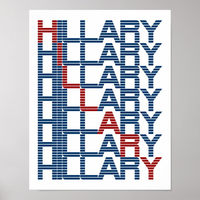 Póster hillary clinton textStacks (Frente)