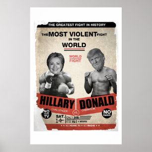 Póster Hillary Clinton vs. Donald Trump 2016