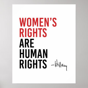 Póster Hillary - Los derechos de la mujer son derechos hu
