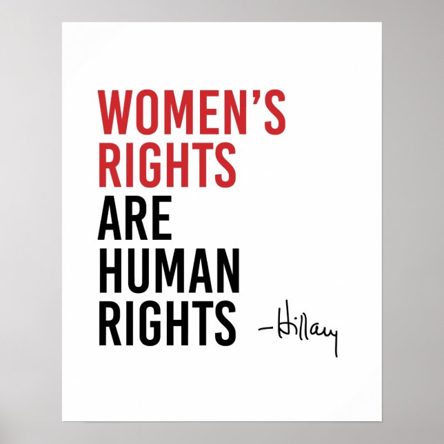 Póster Hillary - Los derechos de la mujer son derechos hu (Frente)