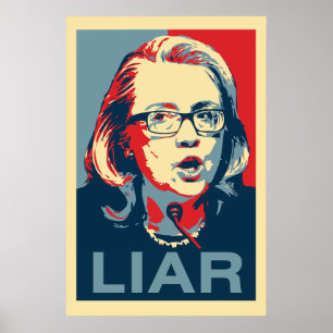 Póster Hillary: Poster del MENTIROSO