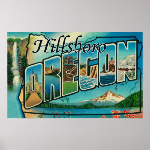 Póster Hillsboro, Oregon - escenas grandes de la letra