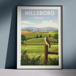 Póster Hillsboro Oregon Vintage