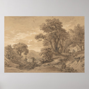Póster Hilly Landscape   Autobuses Georg Heinrich
