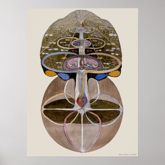 Póster Hilma af Klint - Tree of Knowledge, No. 1 (Frente)