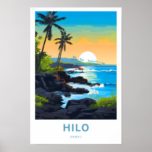 Póster Hilo Hawaii Travel Print
