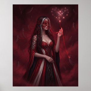 Póster Hilo rojo del karma destino gótico