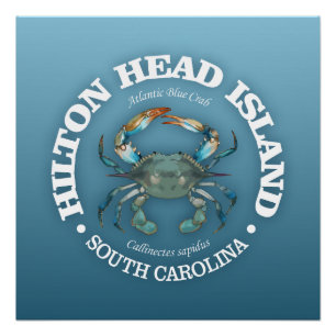 Póster Hilton Head (cangrejo azul)