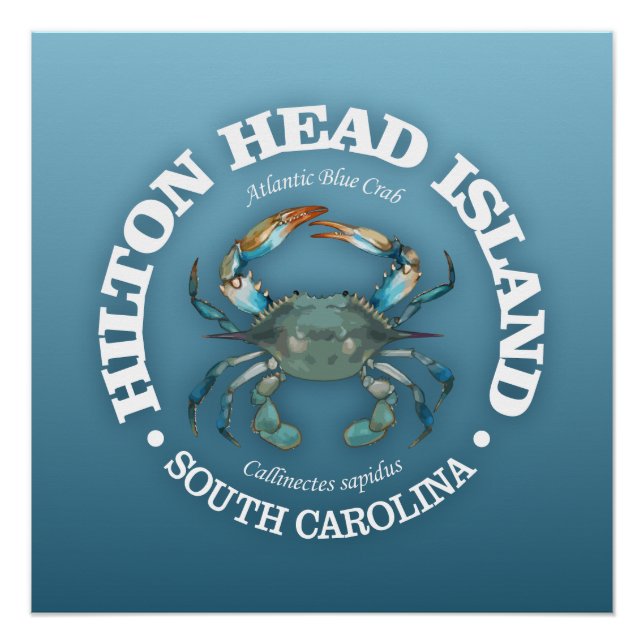 Póster Hilton Head (cangrejo azul) (Anverso)