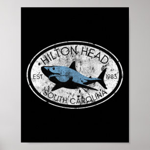 Póster Hilton Head Island South Carolina Fishing Shark Fi