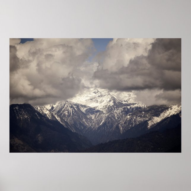 Póster Himalaya en Bután, azul, himalaya, paisaje, m (Frente)