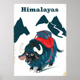 Póster Himalayas Vintage poster de viajes