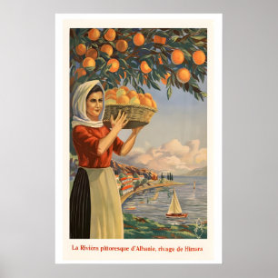 Póster Himara Albania La pintoresca Riviera Vintage