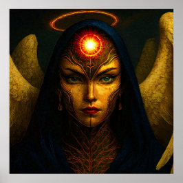 Póster Himmlische Wächter Engel - Glasbaustein Stil